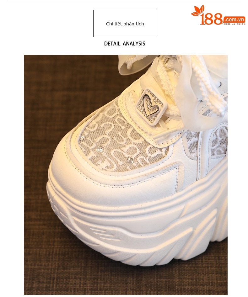 Giày sneaker nữ đế dày lưới thoáng khí phong cách daddy — màu hồng chi tiết 7