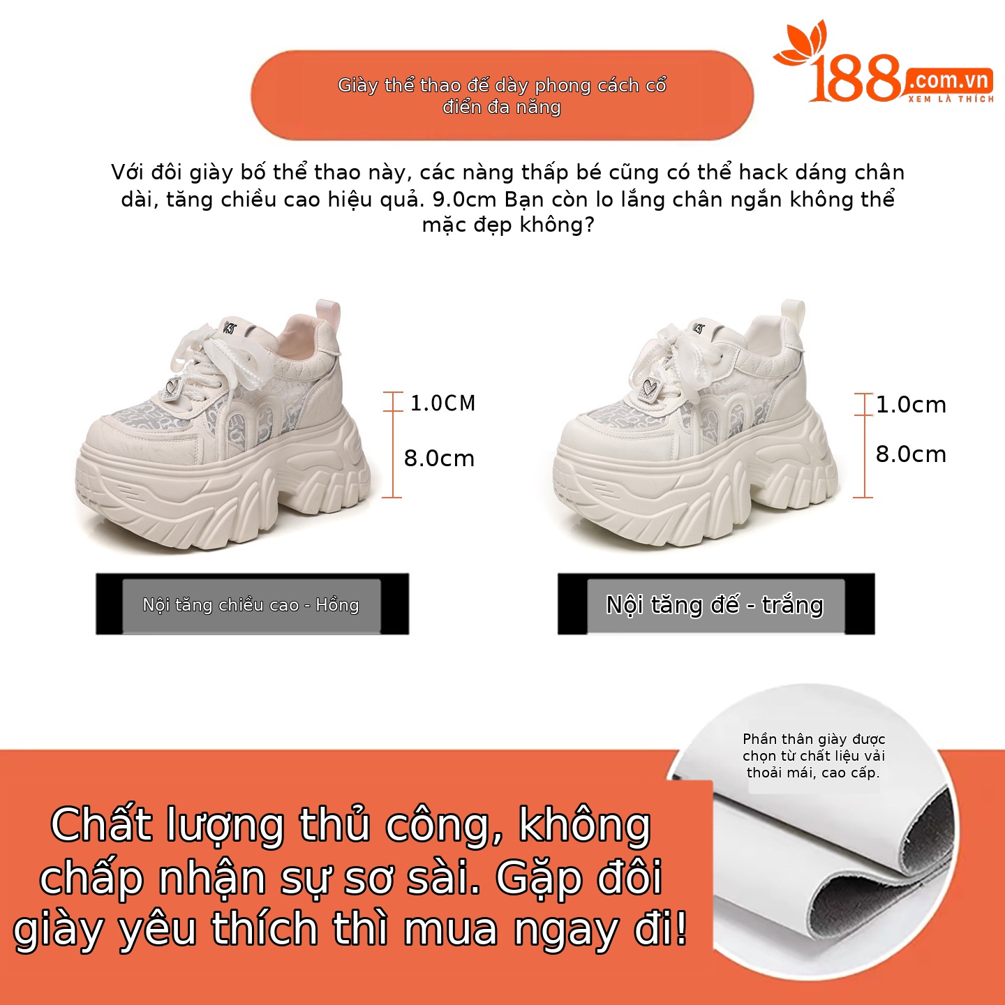Giày sneaker nữ đế dày lưới thoáng khí phong cách daddy — màu hồng