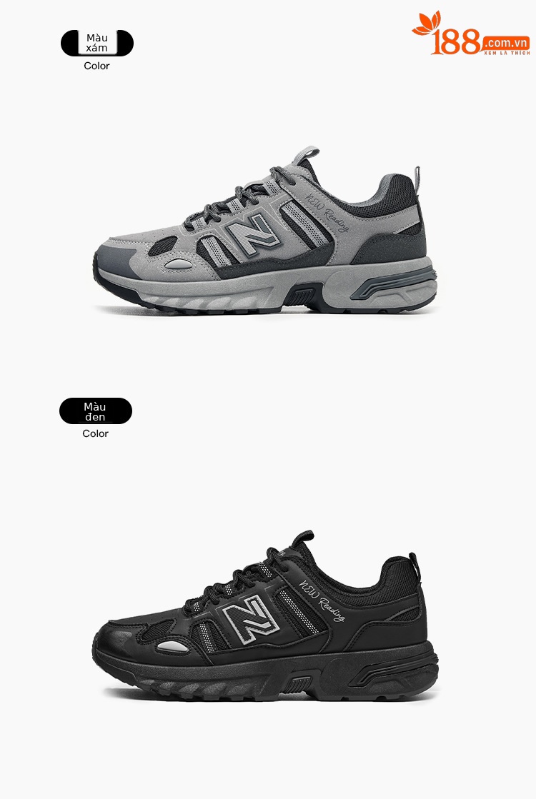 Giày sneaker nam đế dày phong cách thể thao thoáng khí — 589 Đen Trắng chi tiết 19