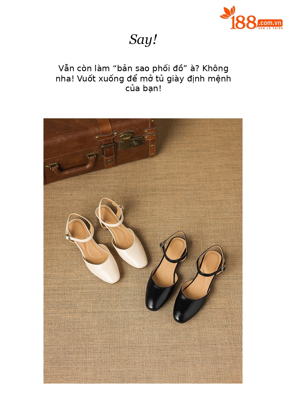 Sandal nữ quai chữ V bít mũi đế bệt phong cách đơn giản — đen chi tiết 4