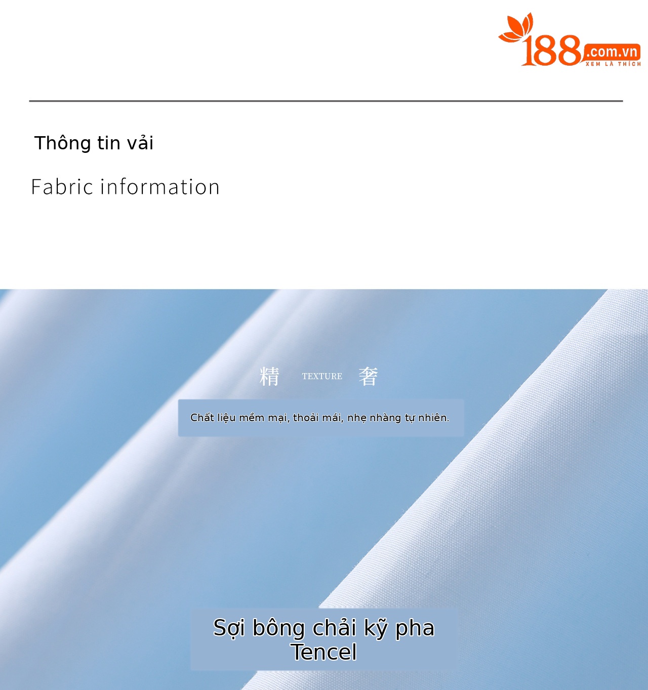 Đầm sơ mi nữ tay dài cổ ve, chất liệu tơ tằm pha cotton, dáng suông thoải mái — xanh lam chi tiết 5