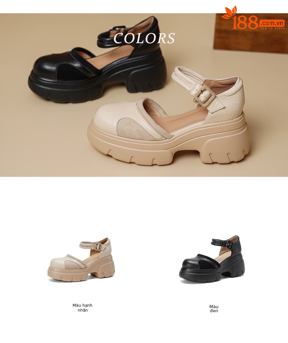 Sandal cao gót nữ mũi nhọn quai ngang đế xuồng da bò — màu đen, màu mơ chi tiết 2