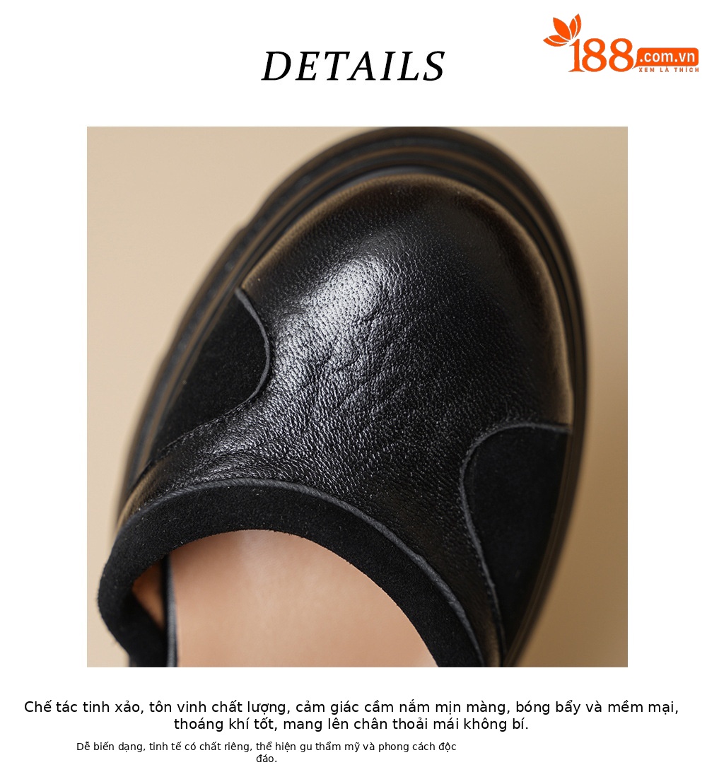 Sandal cao gót nữ mũi nhọn quai ngang đế xuồng da bò — màu đen, màu mơ chi tiết 16