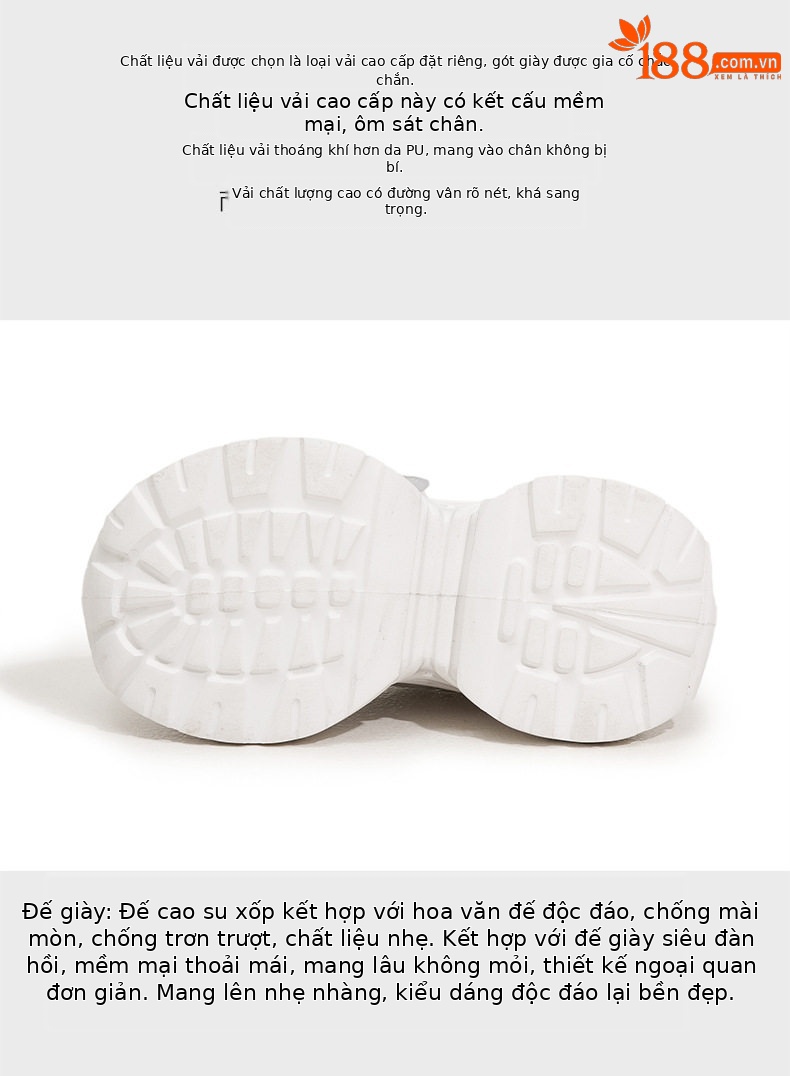 Giày cao gót nữ đế xuồng platform gót dày 8cm mũi tròn quai hậu — Bạc, Vàng nhạt, Anh đào chi tiết 7