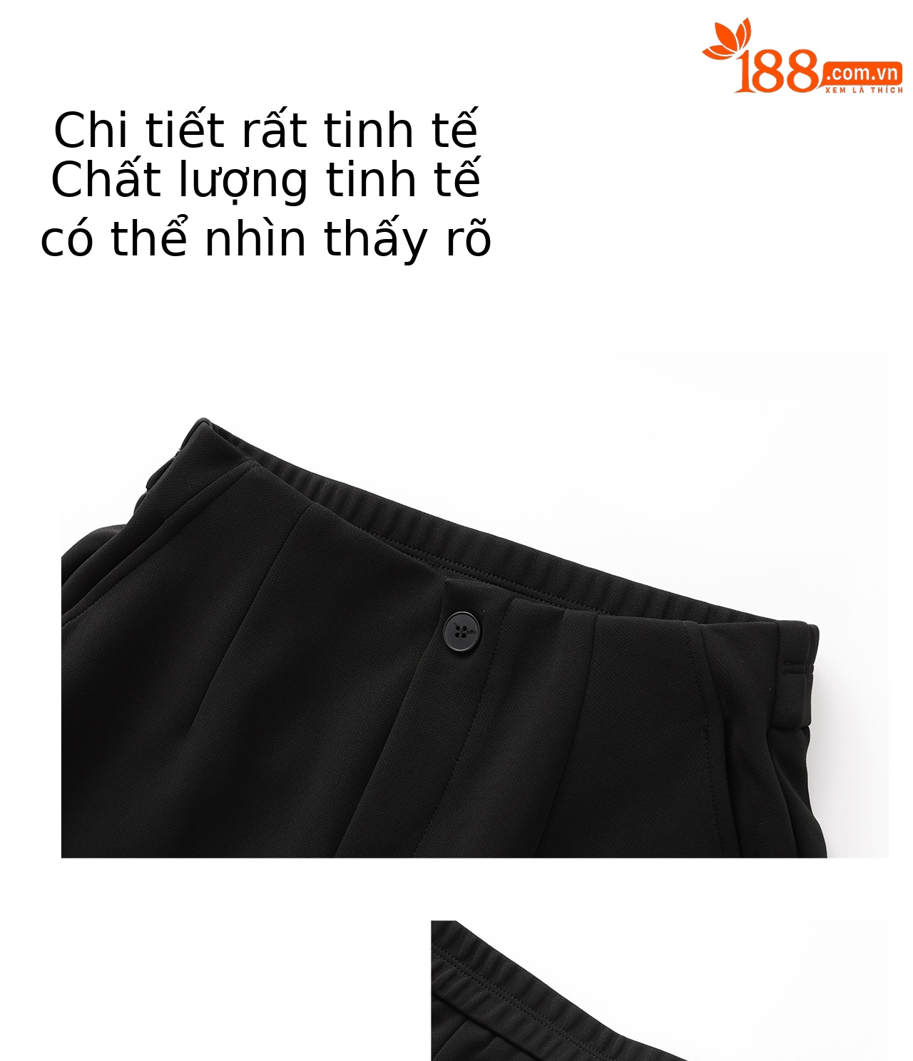 Quần ống loe nữ cạp cao chất liệu lụa sữa co giãn, kiểu dáng thanh lịch — màu đen chi tiết 7