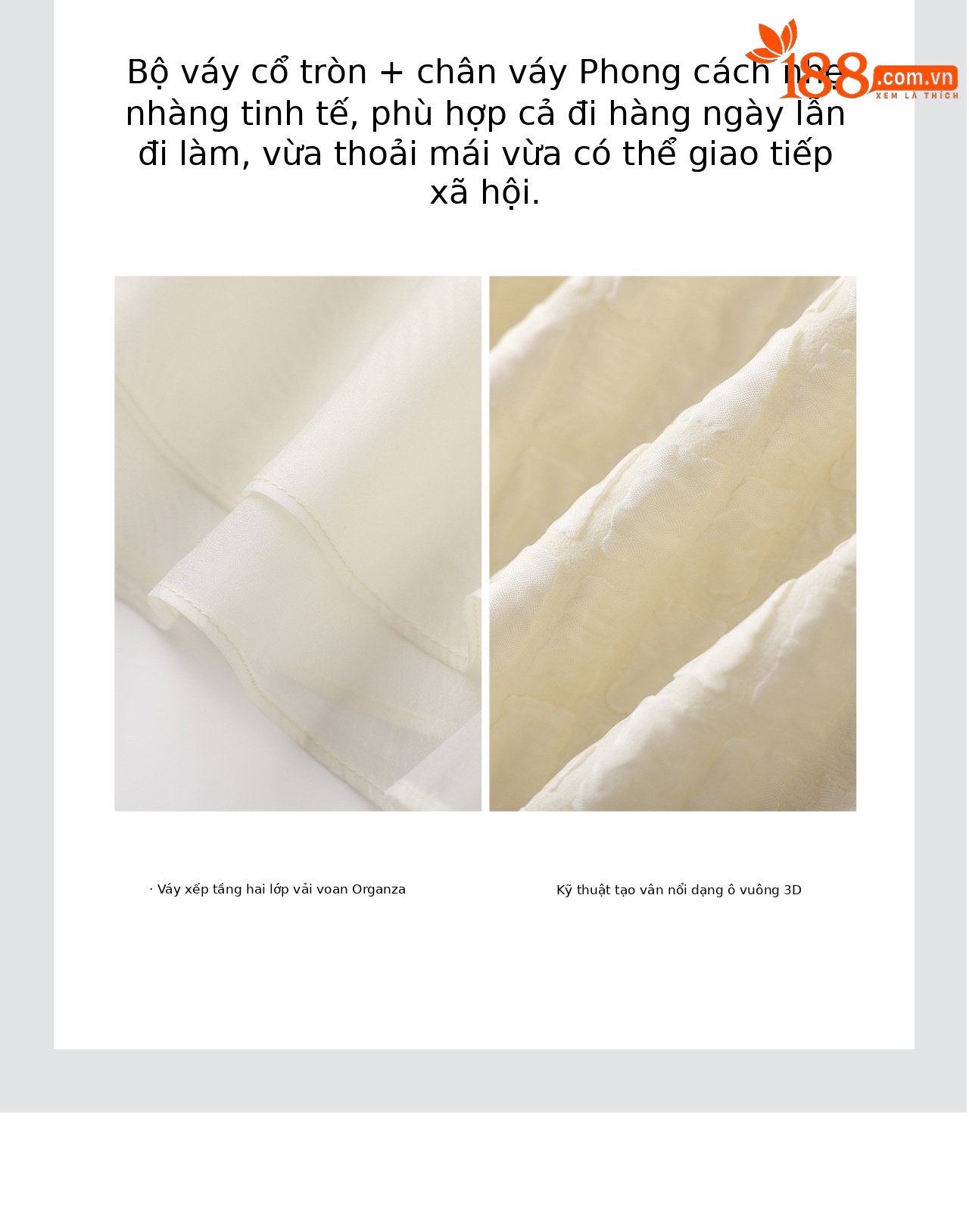 Set áo ngắn phối váy xếp tầng organza nữ tính — màu đen chi tiết 9