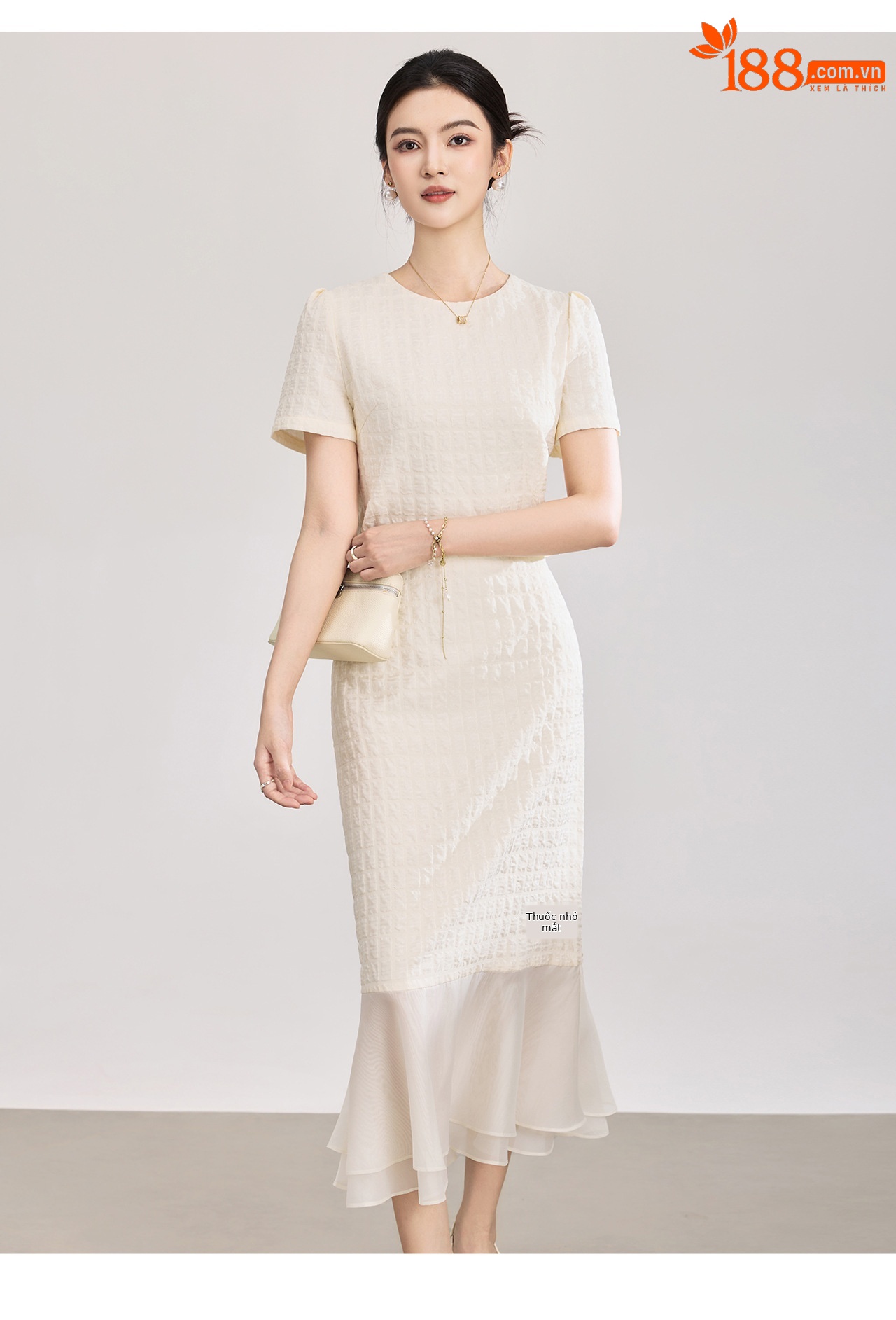 Set áo ngắn phối váy xếp tầng organza nữ tính — màu đen chi tiết 14