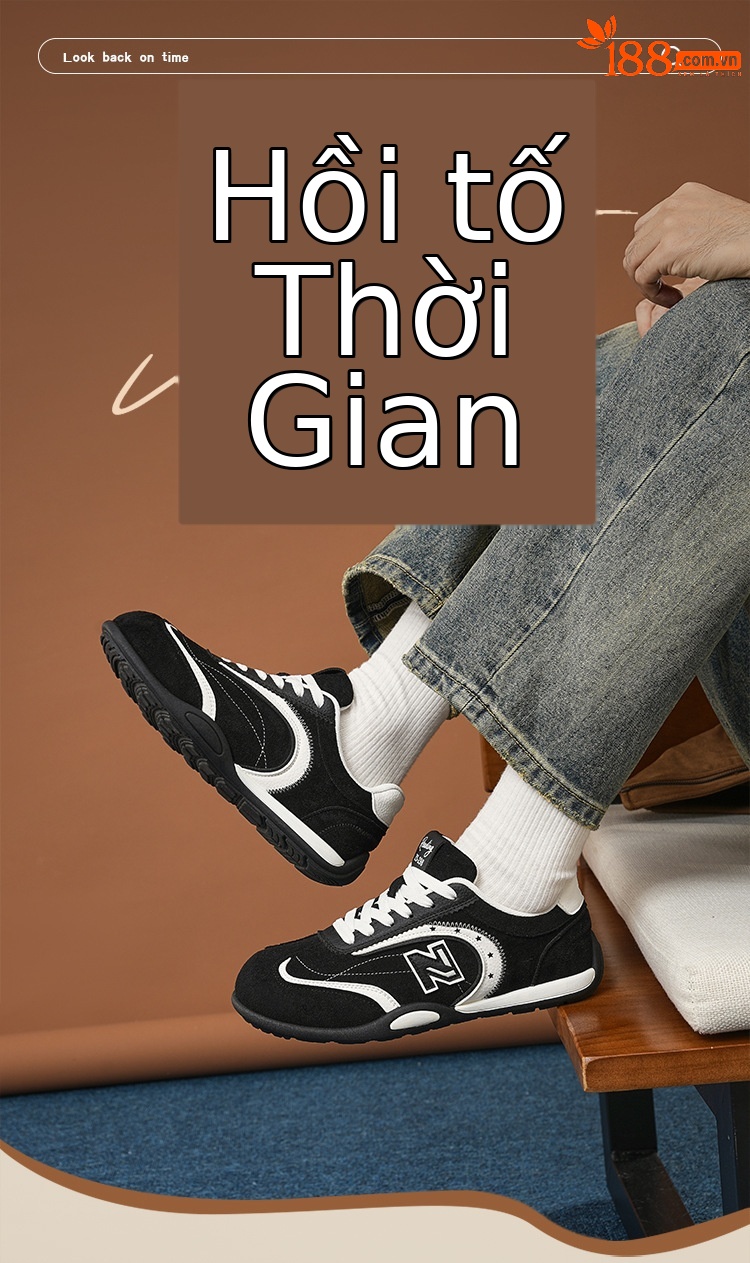 Giày sneaker nữ chạy bộ mesh thoáng đế bệt phong cách cổ điển — 298 Nâu Caramel chi tiết 2