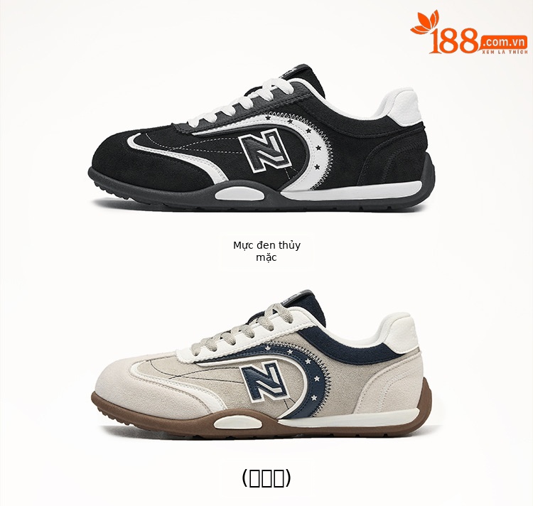 Giày sneaker nữ chạy bộ mesh thoáng đế bệt phong cách cổ điển — 298 Nâu Caramel chi tiết 18
