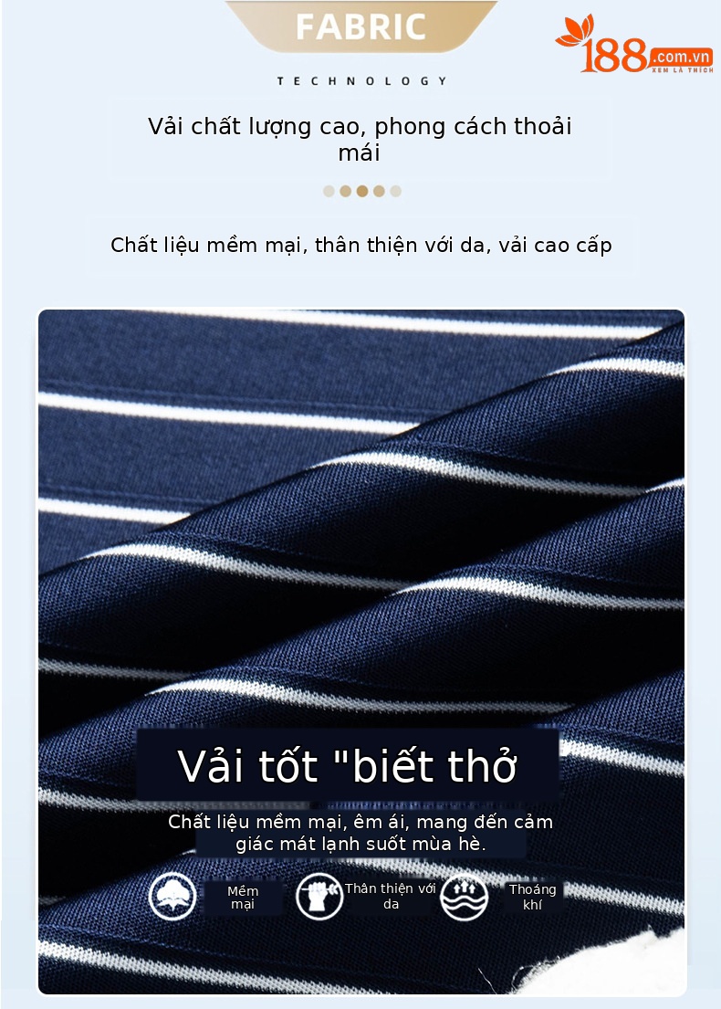 Áo thun nam tơ tằm Mulberry 100% sọc kẻ, form rộng thoải mái — Tây Tạng W - 87 chi tiết 2