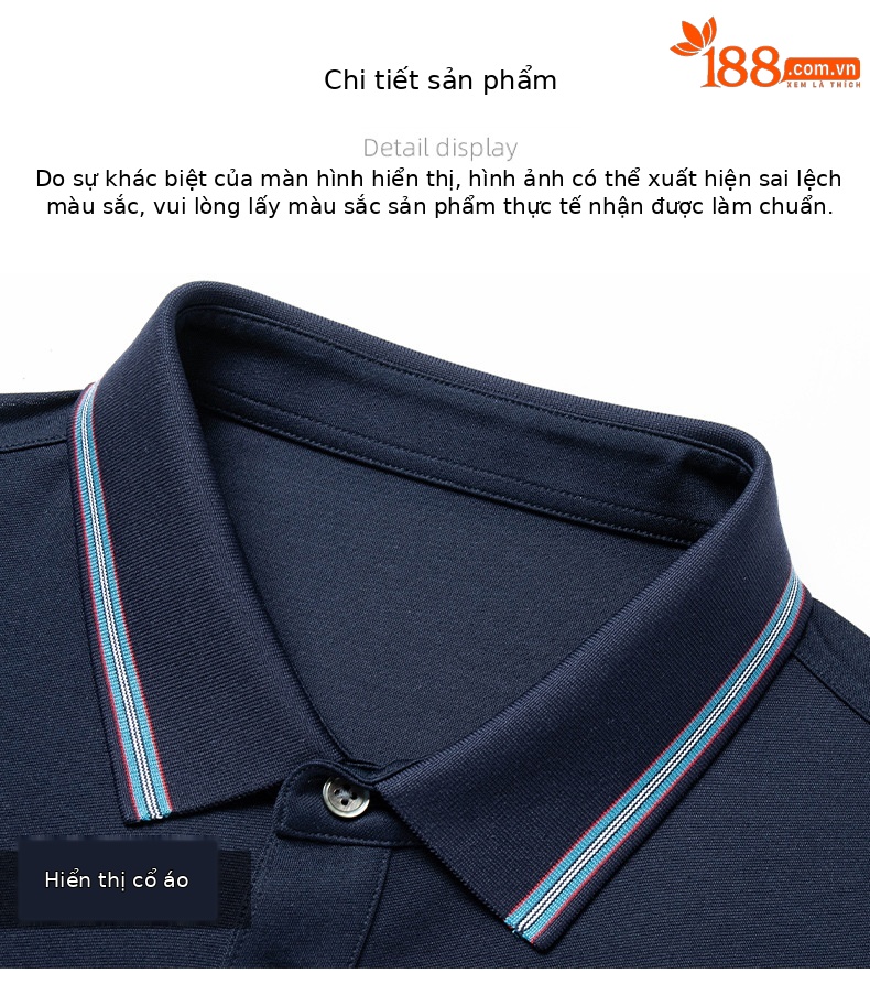 Áo polo nam tay ngắn lụa Mulberry mỏng nhẹ cổ bẻ mùa hè — Tây Tạng W - 88 chi tiết 12