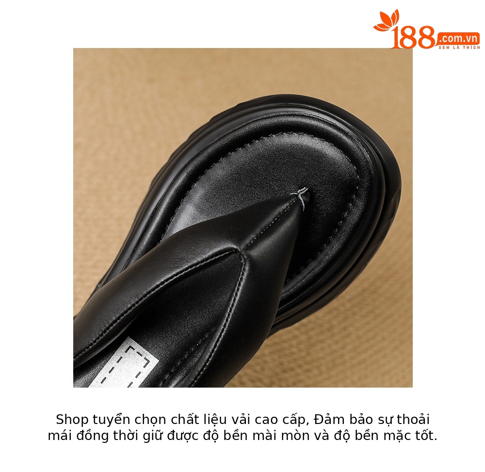 Dép xỏ ngón nữ đế xuồng cao gót 9 cm phong cách platform — màu đen, bạc chi tiết 19
