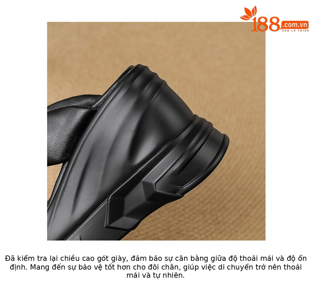 Dép xỏ ngón nữ đế xuồng cao gót 9 cm phong cách platform — màu đen, bạc chi tiết 21