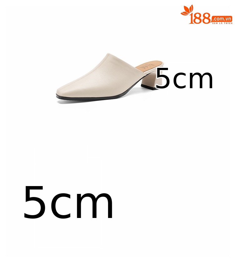 Giày sandal cao gót nữ hở mũi da bò gót thô 5 cm — đen chi tiết 4