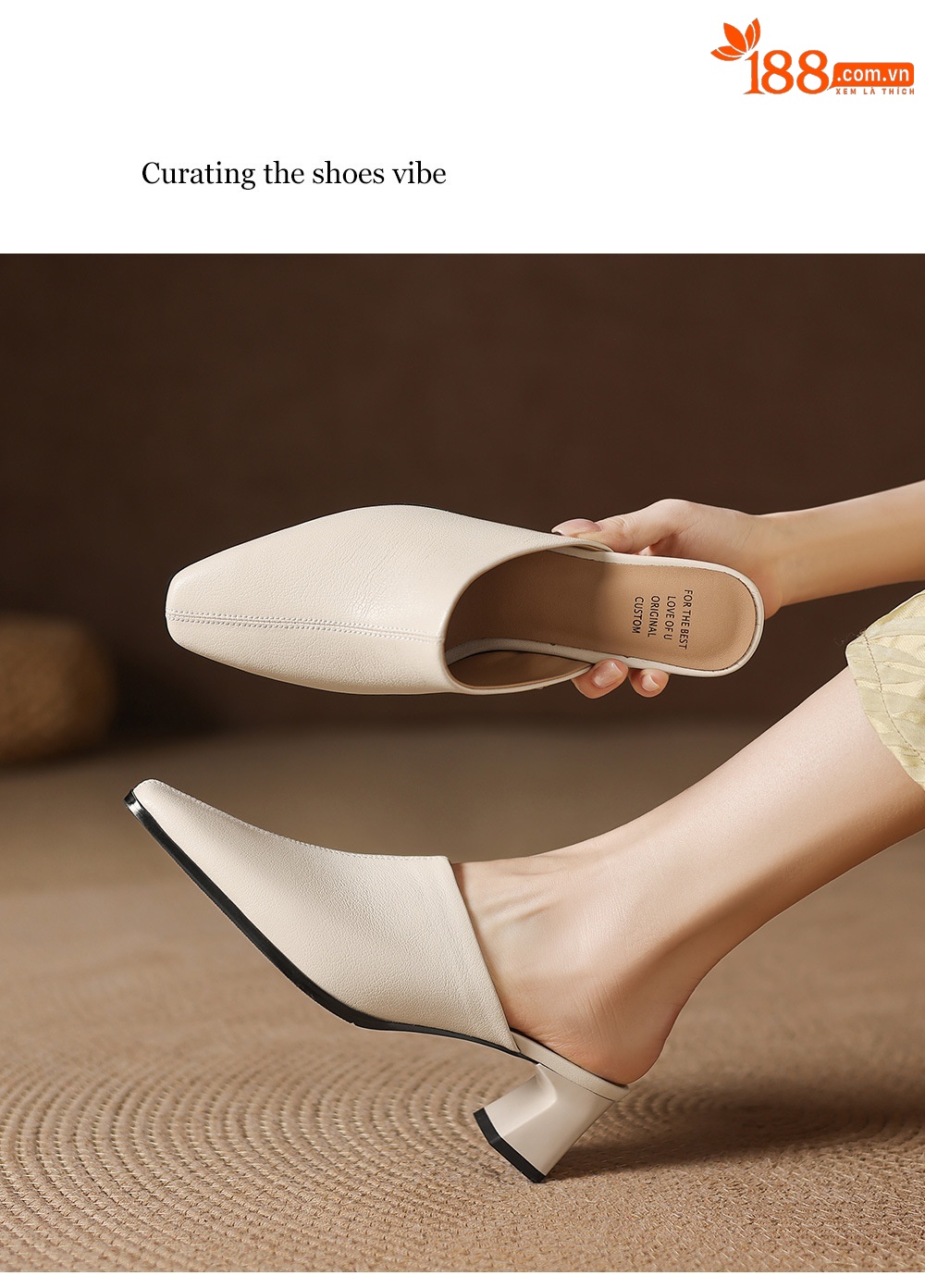 Giày sandal cao gót nữ hở mũi da bò gót thô 5 cm — đen chi tiết 7