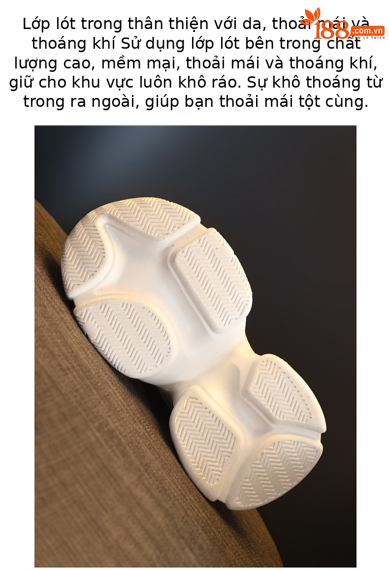 Giày sneaker nữ đế dày tăng chiều cao lưới thoáng khí phong cách thể thao — màu trắng chi tiết 9