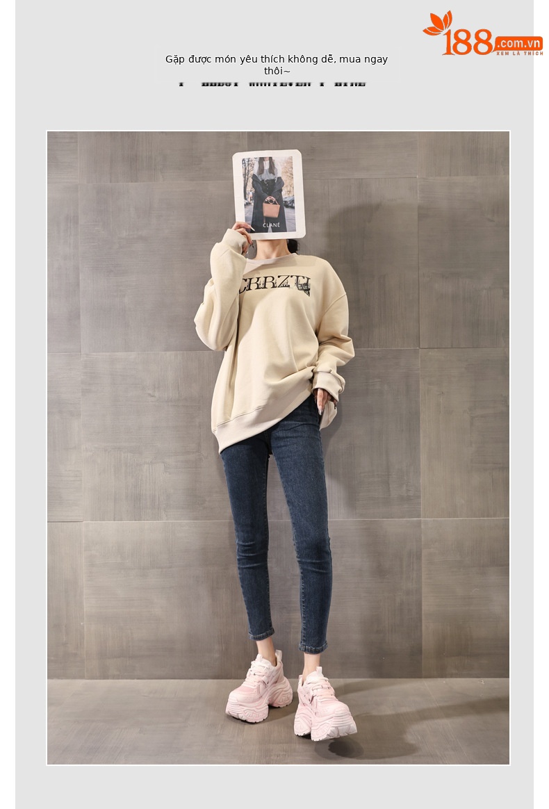 Giày sneaker nữ đế dày tăng chiều cao lưới thoáng khí phong cách daddy — Bạc trắng chi tiết 5