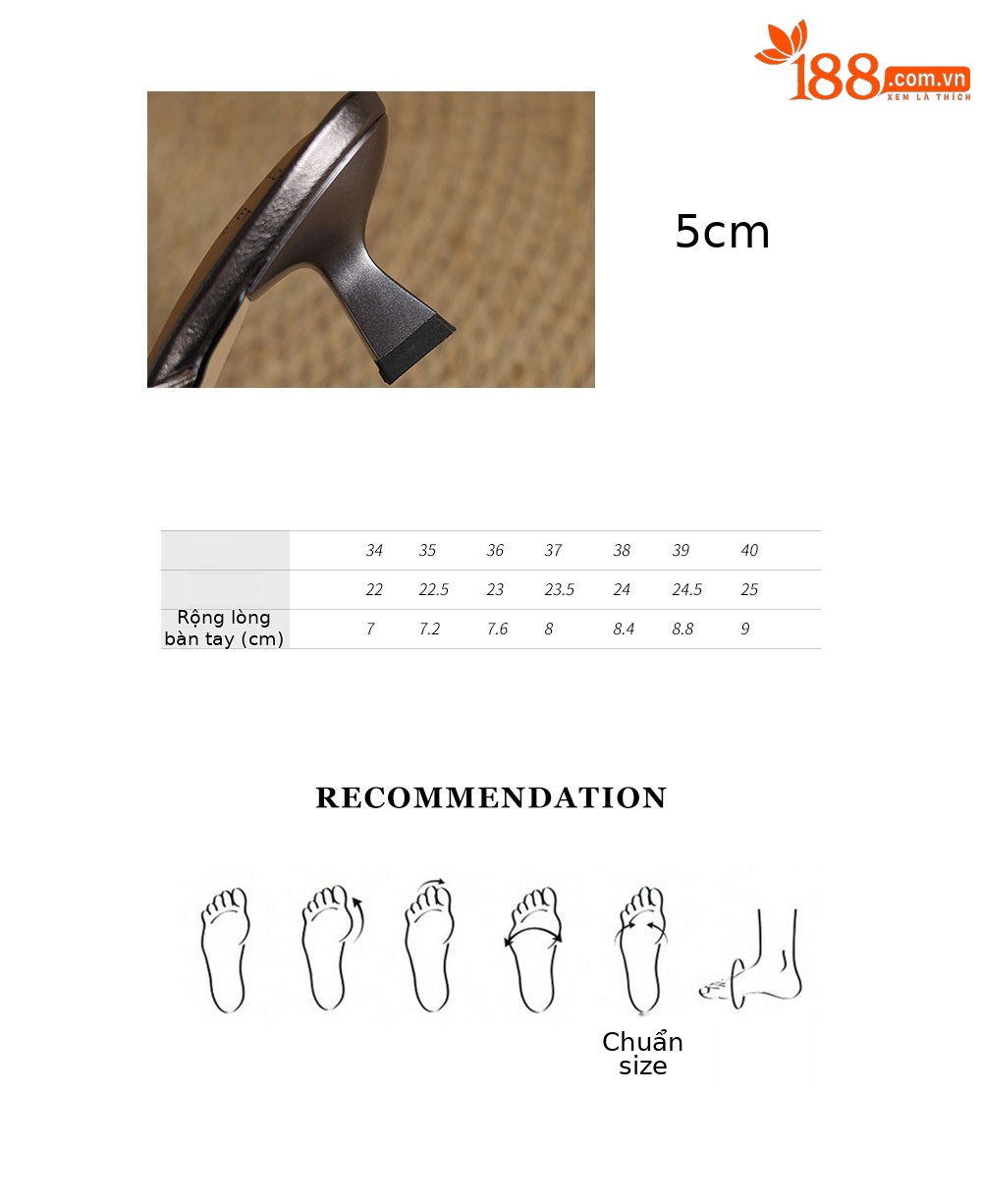 Sandal nữ hở mũi quai chữ nhất gót 5 cm hoa sơn trà thanh lịch — Màu súng chi tiết 5