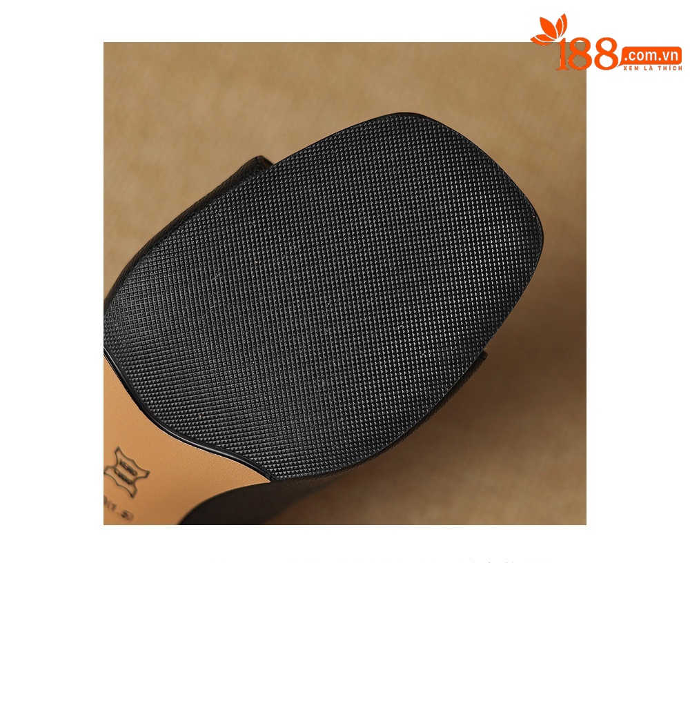 Sandal cao gót nữ quai ngang hở mũi gót 7 cm — đen chi tiết 21