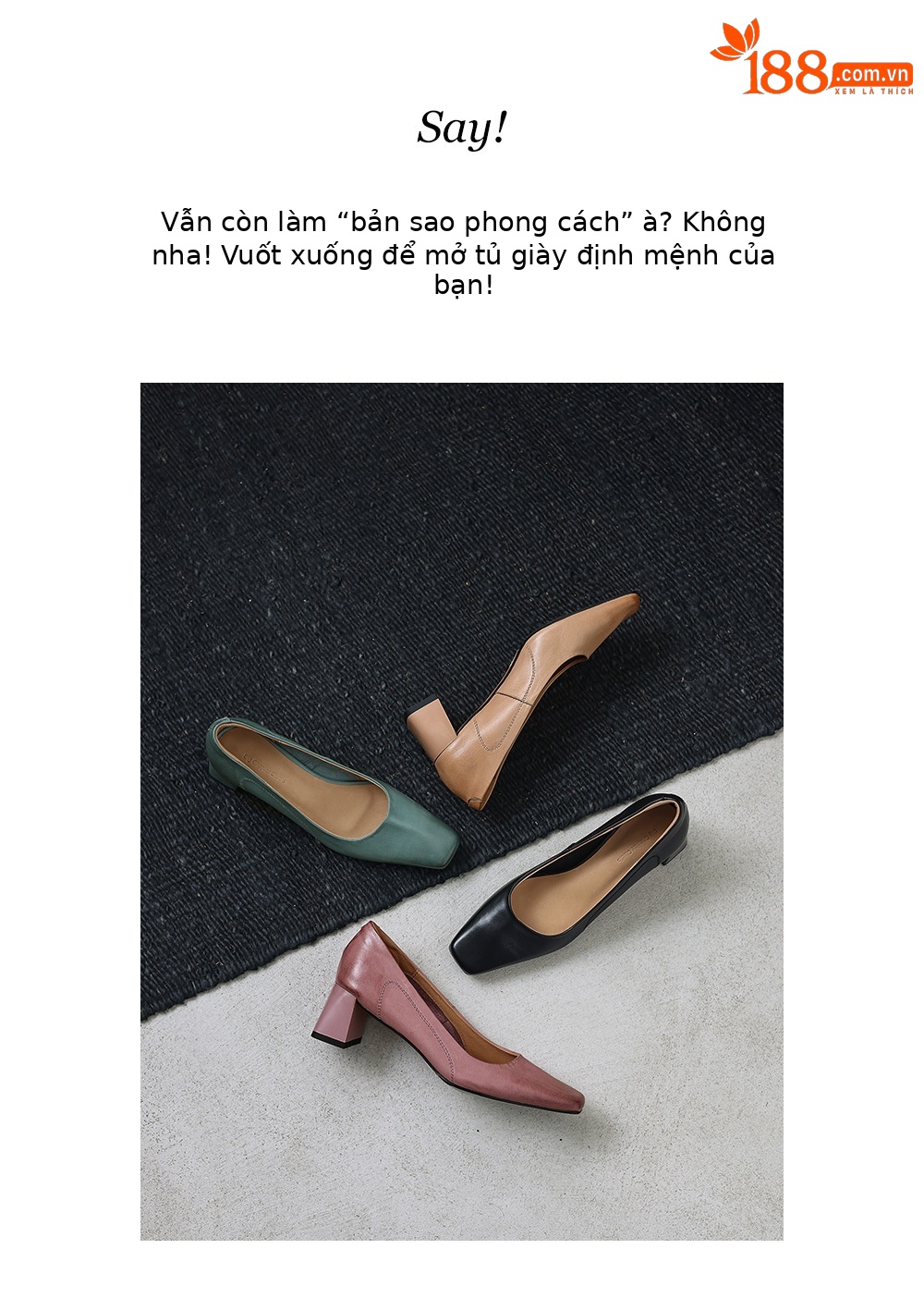 Giày cao gót nữ mũi vuông gót 5 cm da bò thật phong cách Hàn Quốc — đen chi tiết 4