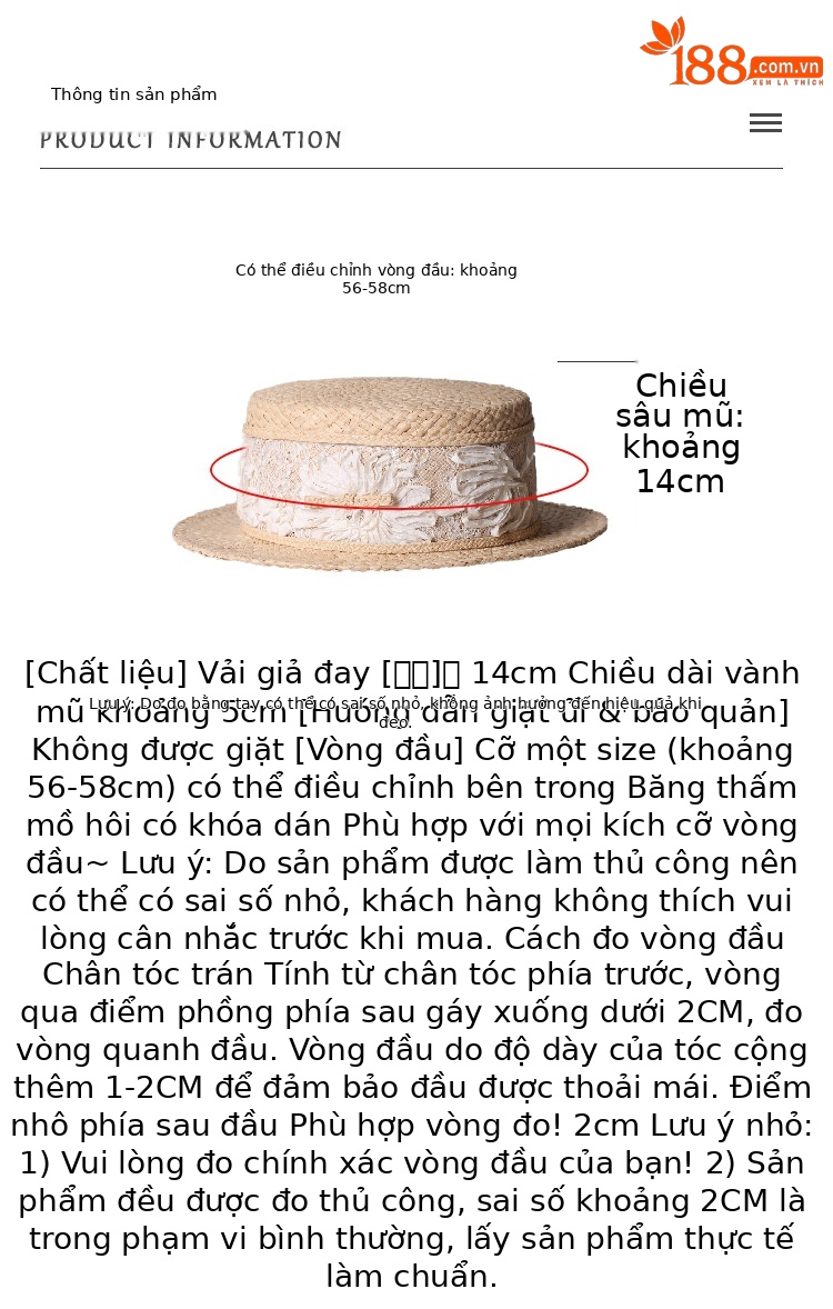 Mũ rơm phẳng đầu phong cách Pháp nữ tính, che nắng đi biển mùa hè — màu đen chi tiết 2