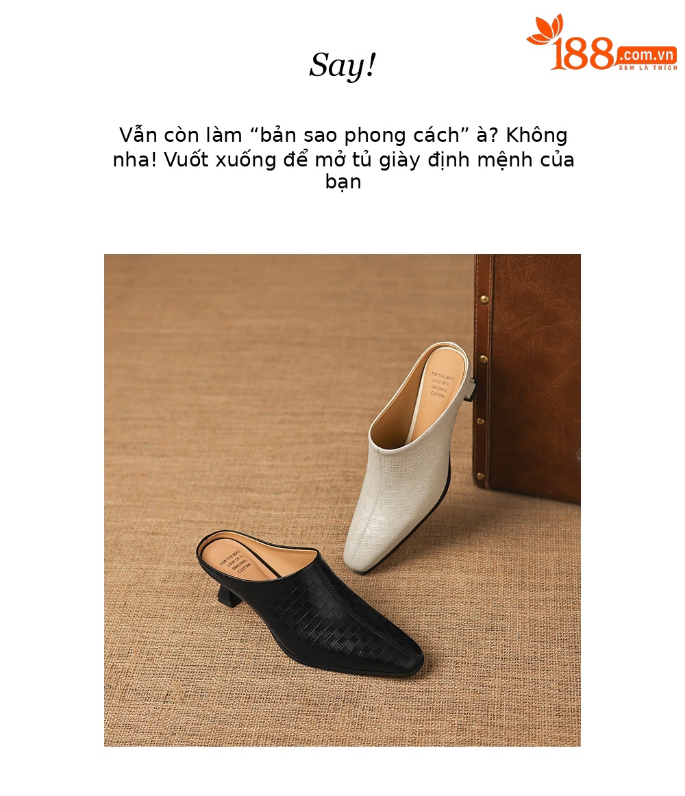 Sandal nữ bít mũi gót thô 5 cm, da bò đơn giản mùa xuân hè — đen chi tiết 3