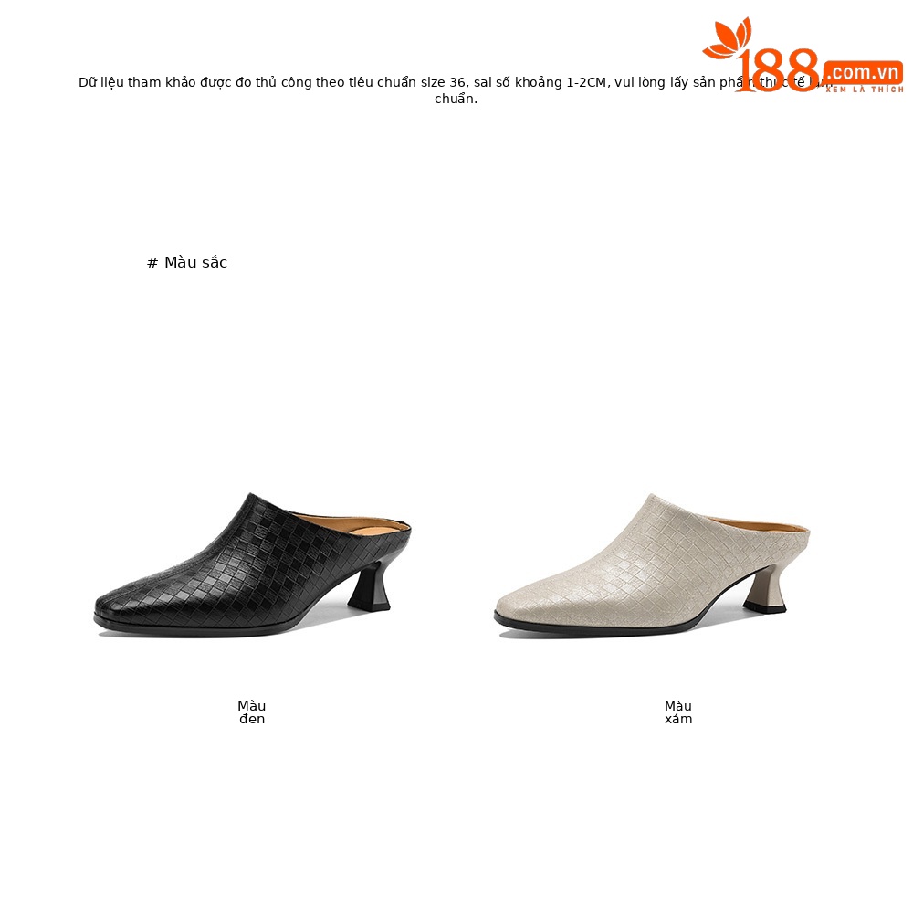 Sandal nữ bít mũi gót thô 5 cm, da bò đơn giản mùa xuân hè — đen chi tiết 6
