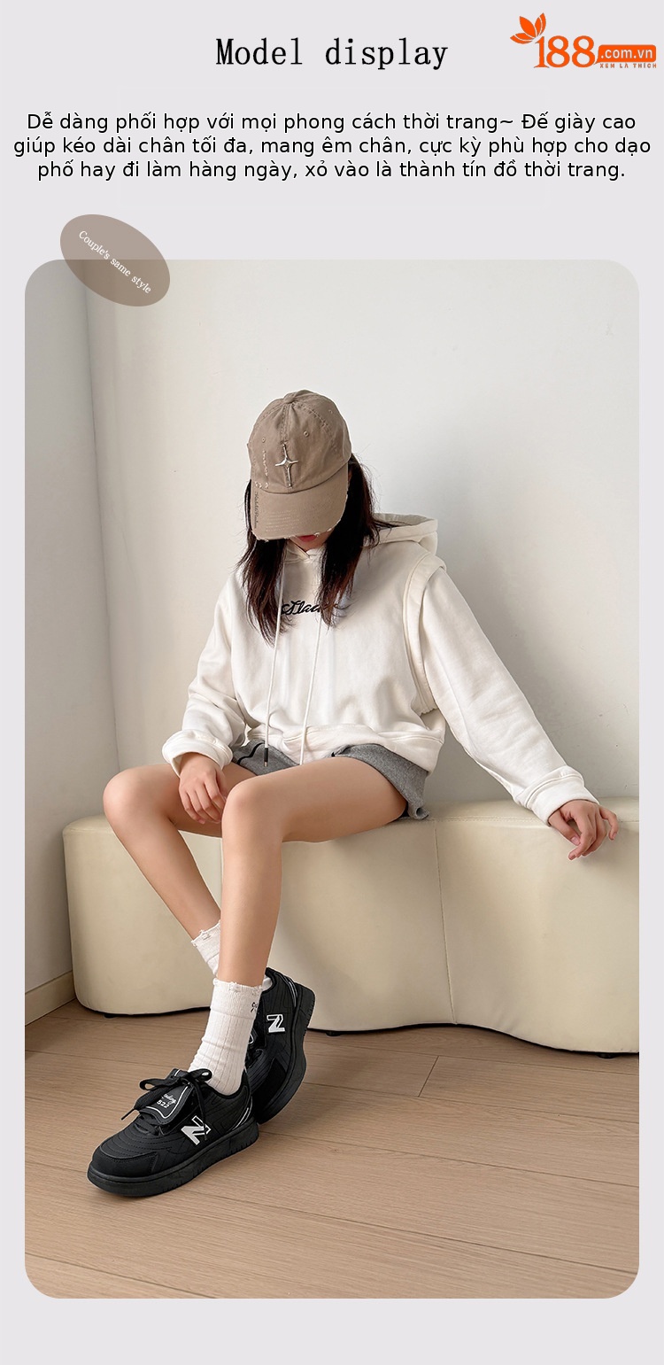 Giày sneaker nữ chạy bộ mesh thoáng khí phong cách thể thao — 522 Đen Đêm chi tiết 5