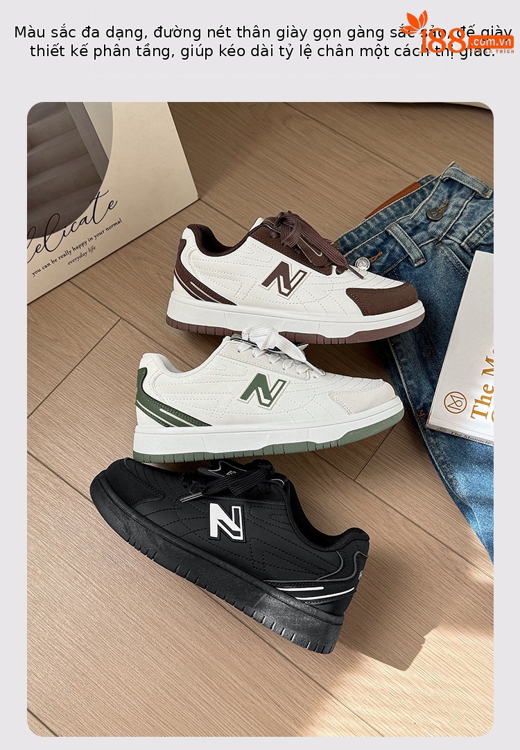 Giày sneaker nữ chạy bộ mesh thoáng khí phong cách thể thao — 522 Đen Đêm chi tiết 8