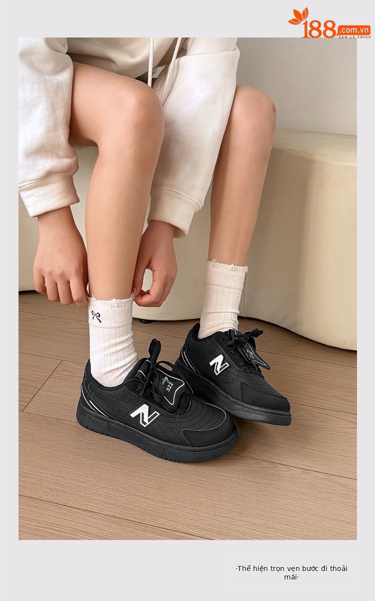 Giày sneaker nữ chạy bộ mesh thoáng khí phong cách thể thao — 522 Đen Đêm chi tiết 10