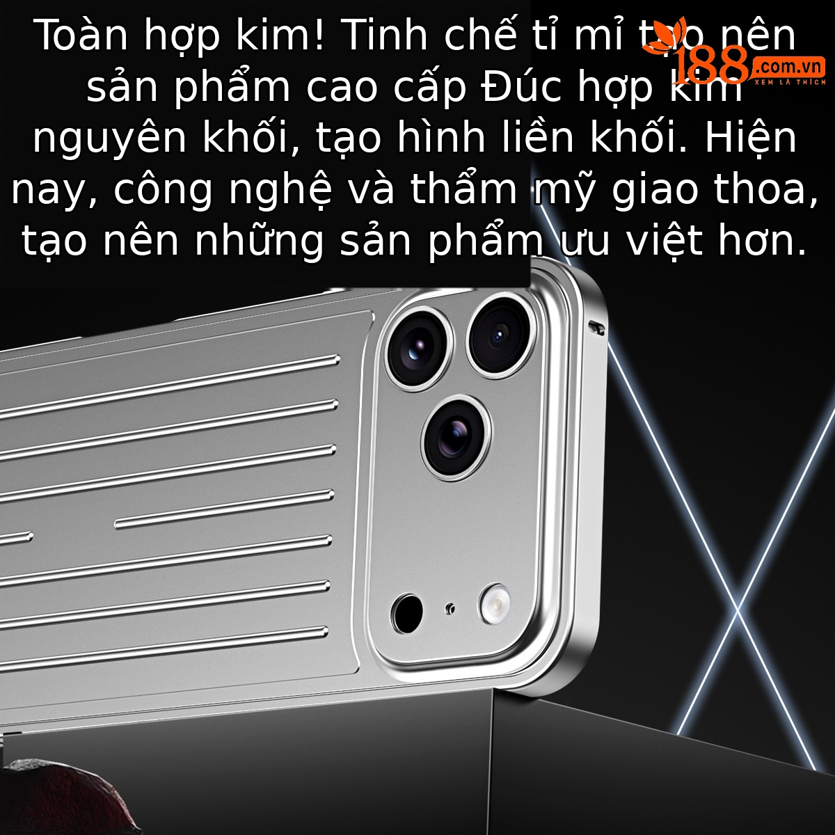 Ốp lưng điện thoại kim loại mờ chống sốc dạng vali cho iPhone 17 Pro Max / 16 Pro Max — Đen, Bạc, Cam, Xanh Titan