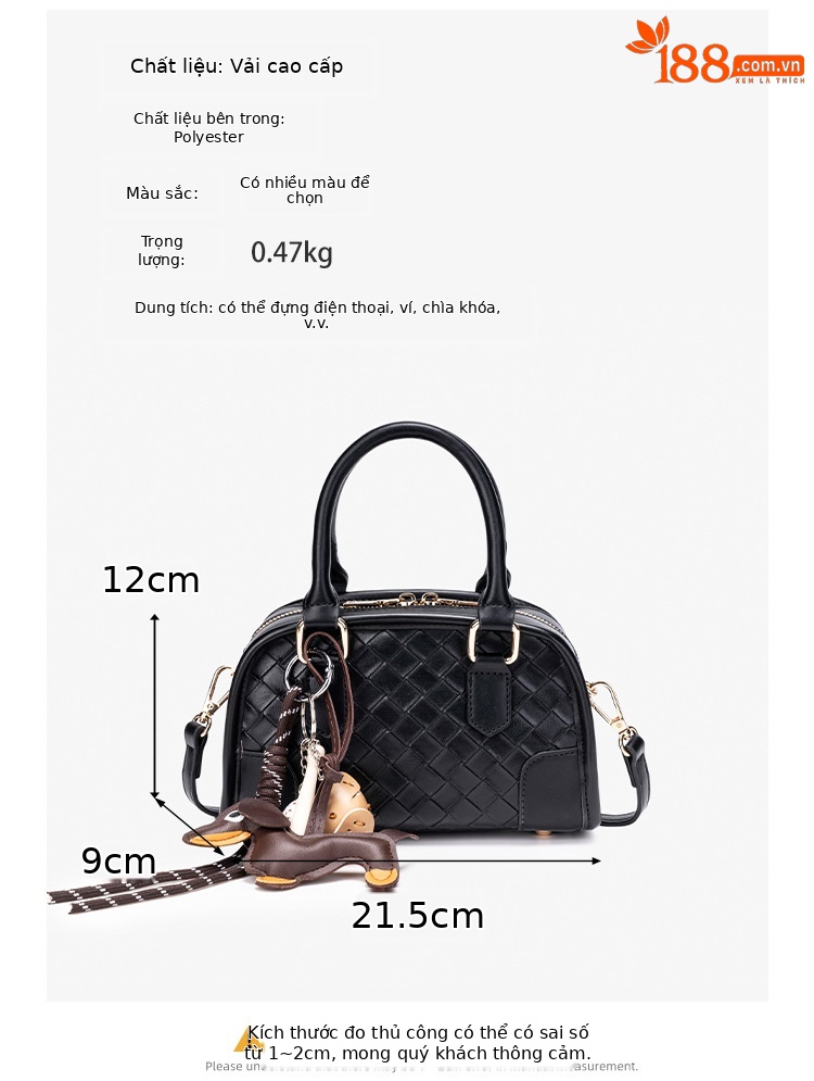Túi xách tay mini dệt handmade móc khóa phong cách đơn giản xuân hè 2026 chi tiết 5