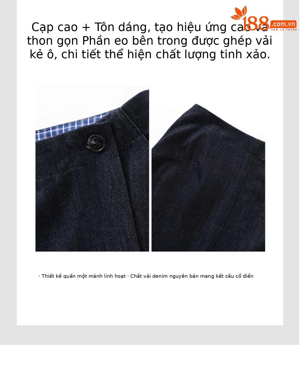 Chân váy jean nữ dáng suông một mảnh vải denim cotton thoáng khí — màu xanh đậm chi tiết 9