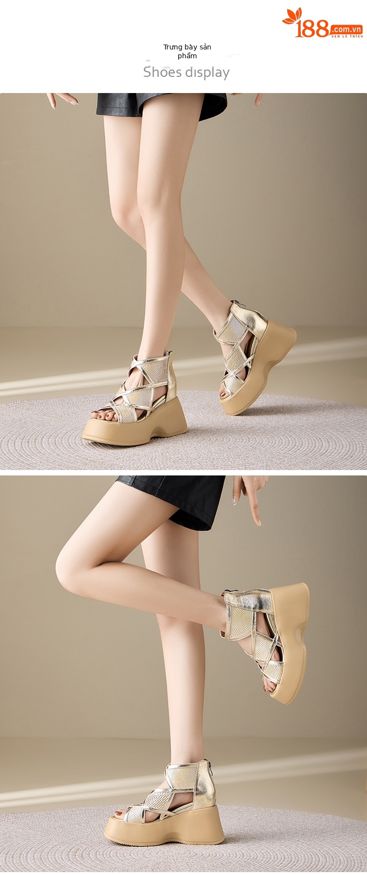 Sandal cao gót nữ quai chéo đế dày platform hở mũi — màu mơ, bạc chi tiết 6