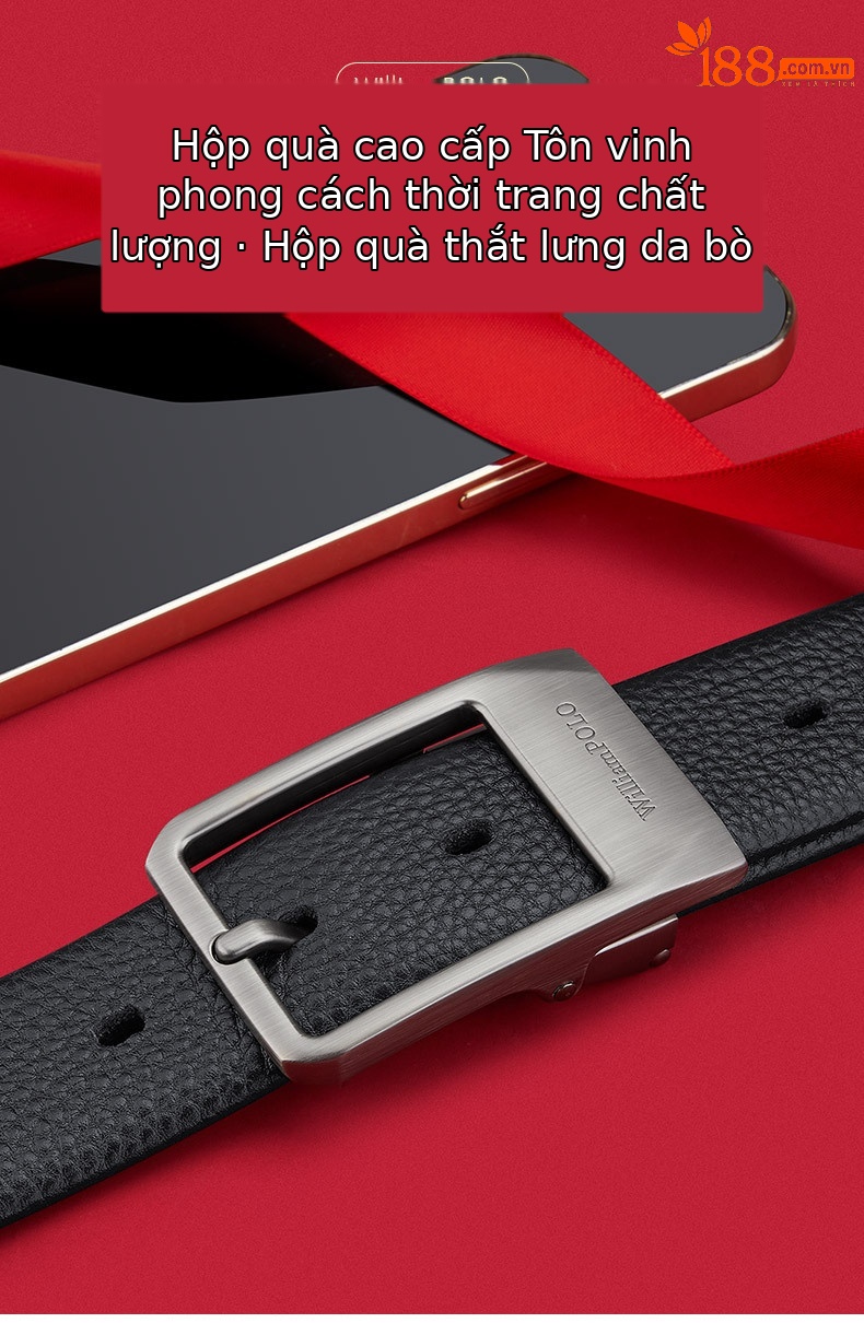 Thắt lưng da bò thật nam khóa kim Hoàng đế Paul – phong cách công sở cao cấp — 120cm, 110cm, 125cm, 115cm chi tiết 1