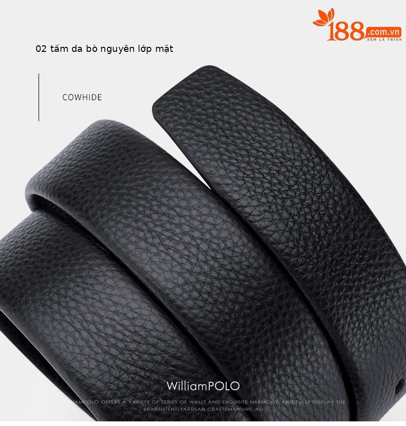 Thắt lưng da bò thật nam khóa kim Hoàng đế Paul – phong cách công sở cao cấp — 120cm, 110cm, 125cm, 115cm chi tiết 13