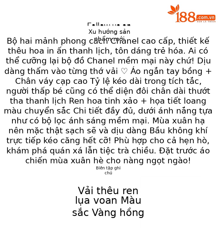 Bộ váy ren nữ hai mảnh phong cách Pháp mùa hè 2026 — màu hồng, màu vàng chi tiết 1