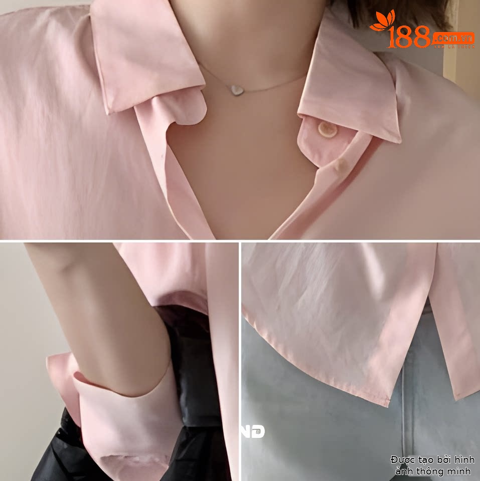 Áo sơ mi nữ dài tay cổ bẻ chất liệu tencel phong cách Hàn Quốc đi làm — màu sắc, Hàn Lan, trắng ngà, xanh nhạt chi tiết 8