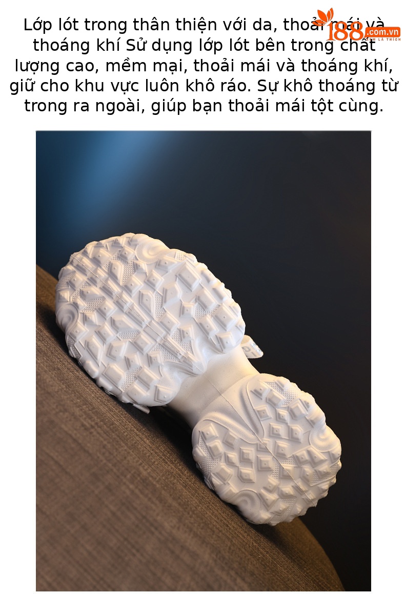 Giày sneaker nữ đế dày tăng chiều cao đính đá lưới thoáng khí — màu trắng chi tiết 9