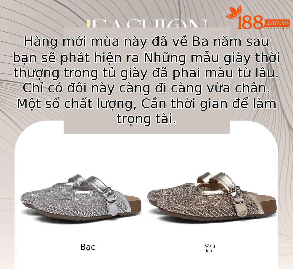 Dép Mary Jane nữ quai ngang có khóa, mũi trùm lưới bạc thoáng mát — 6076 Bạc, 6076 Vàng chi tiết 1