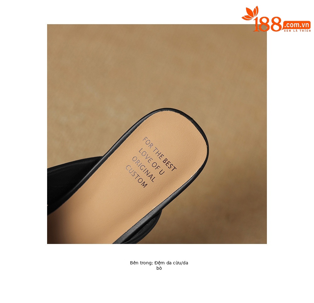 Sandal cao gót nữ quai ngang gót 5 cm phong cách cổ điển — đen chi tiết 19