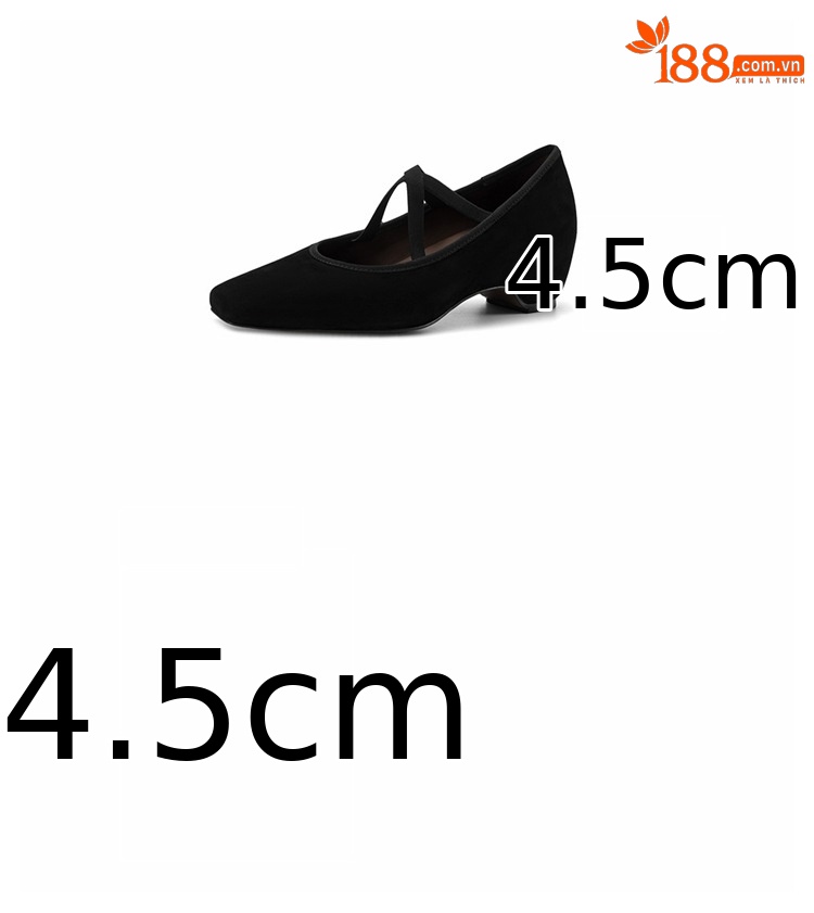 Giày Mary Jane nữ da bò gót vuông 4,5 cm quai ngang khóa — màu nâu chi tiết 4