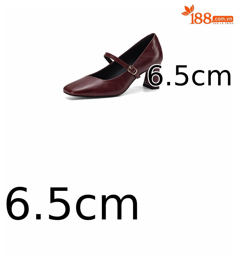 Giày Mary Jane nữ quai ngang khóa da dê gót 6 cm phong cách Hàn Quốc — đen chi tiết 4