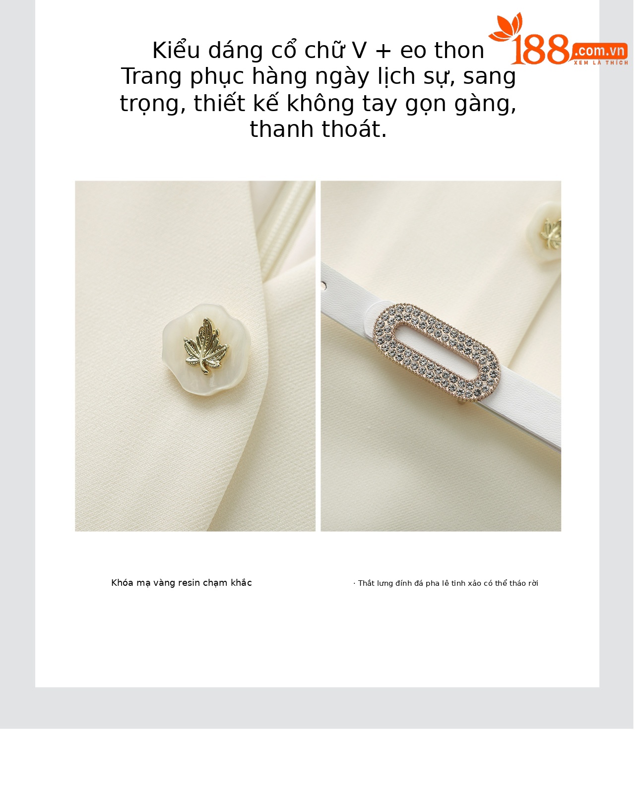 Đầm vest liền ôm body nữ công sở tay ngắn — màu be chi tiết 9