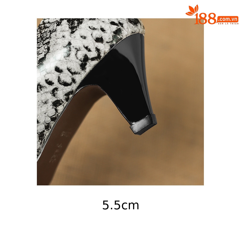 Giày Mary Jane nữ mũi nhọn gót vuông 5.5 cm quai khóa một chữ — Rượu vang đỏ chi tiết 12