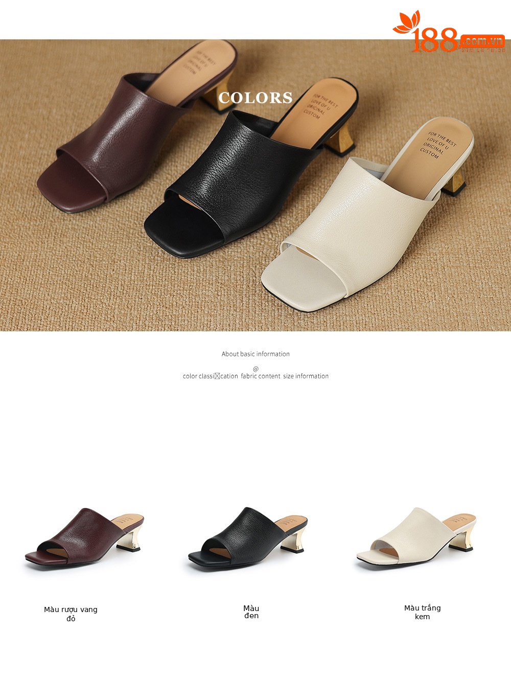 Sandal cao gót nữ mũi hở da cừu gót vuông 5 cm — đen chi tiết 5