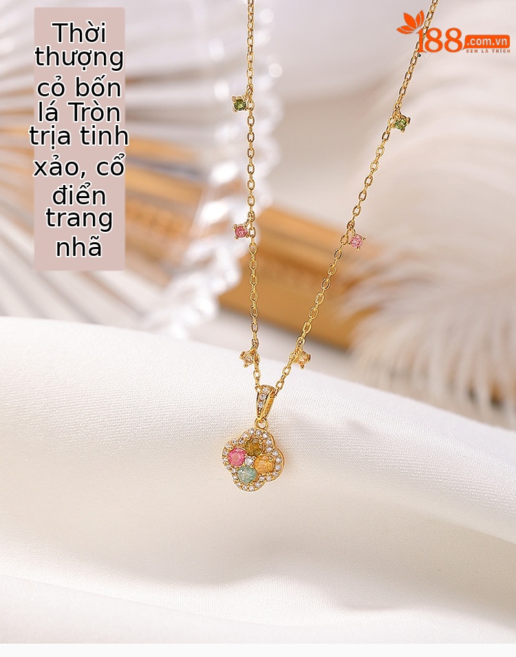 Mặt dây chuyền bạc 925 hình tứ diệp thảo thiết kế nhỏ xinh, dây chuyền cổ xương đòn — Dây chuyền bạc - Chain chi tiết 1