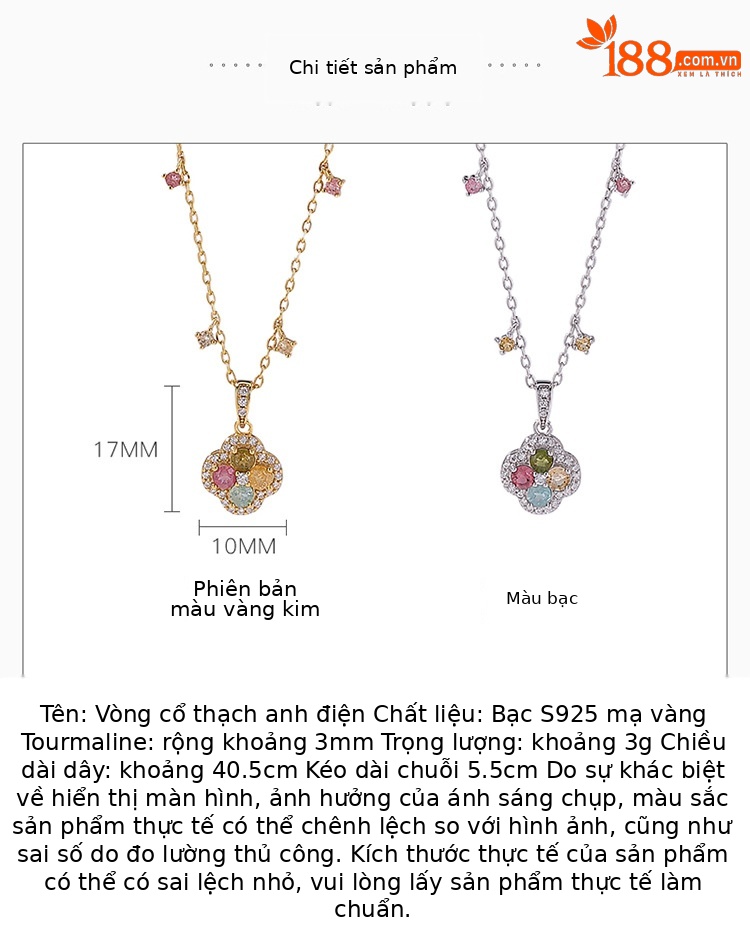 Mặt dây chuyền bạc 925 hình tứ diệp thảo thiết kế nhỏ xinh, dây chuyền cổ xương đòn — Dây chuyền bạc - Chain chi tiết 2