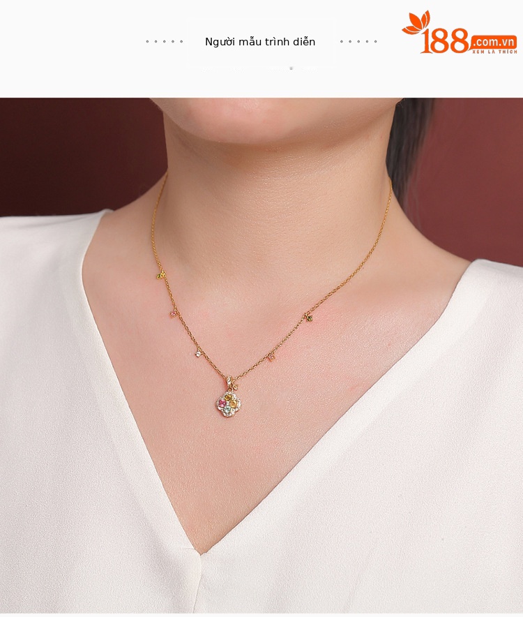 Mặt dây chuyền bạc 925 hình tứ diệp thảo thiết kế nhỏ xinh, dây chuyền cổ xương đòn — Dây chuyền bạc - Chain chi tiết 7