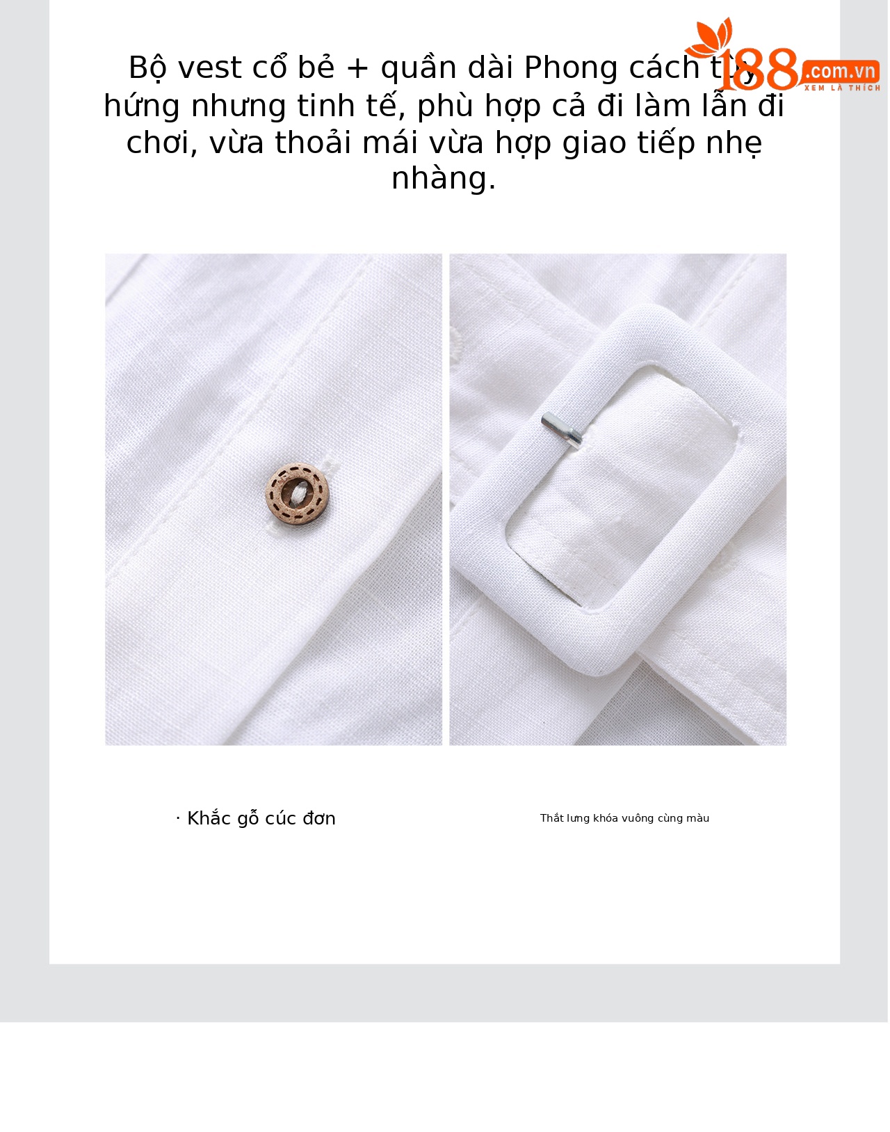Bộ áo sơ mi không tay kết hợp quần ống rộng cạp cao nữ kiểu dáng Hạ Nam — Màu cà phê chi tiết 9